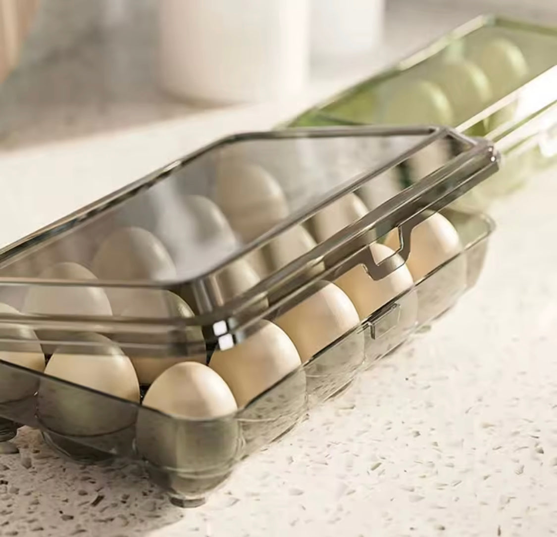 15 Grids Egg Storage Box, Refrigerator Egg Organizer, Egg Storage Tray, Portable Eggs Dispenser 15 Grids Egg Storage Box, Refrigerator Egg Organizer, Egg Storage Tray, Portable Eggs Dispenser